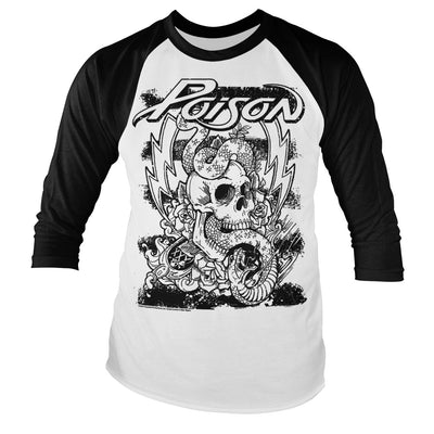 Poison - Tattoo Baseball Long Sleeve T-Shirt (White-Black)