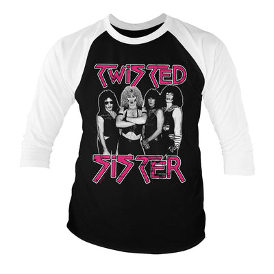 Twisted Sister - Baseball 3/4 Sleeve T-Shirt (White-Black)