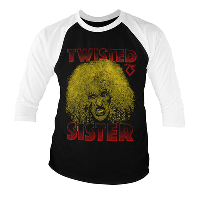 Twisted Sister - Dee Snider Baseball 3/4 Sleeve T-Shirt (White-Black)