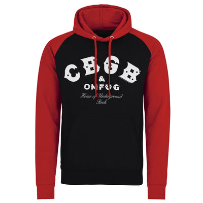 CBGB - CBGB & OMFUG Logo Baseball Hoodie (Black/Red)