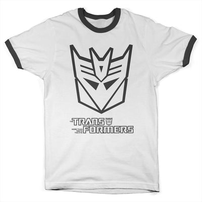 Transformers - Decepticon Monotone Ringer Tee Ringer Mens T-Shirt (White-Black)