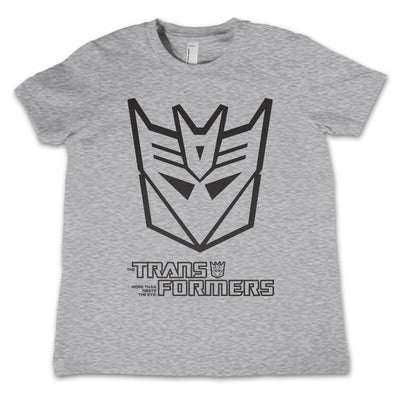 Transformers - Decepticon Monotone Kids T-Shirt (Heather Grey)