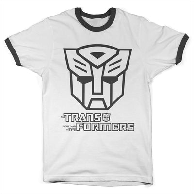 Transformers - Autobots Monotone Ringer Tee Ringer Mens T-Shirt (White-Black)