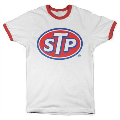 STP - Classic Logo Ringer Mens T-Shirt (White-Red)
