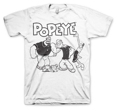 Popeye - Group Big & Tall Mens T-Shirt (White)