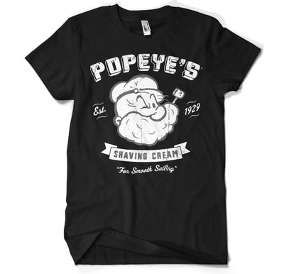 Popeye - ´s Shaving Cream Big & Tall Mens T-Shirt (Black)