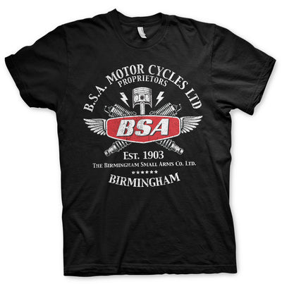BSA - B.S.A. Motor Cycles Sparks Big & Tall Mens T-Shirt (Black)