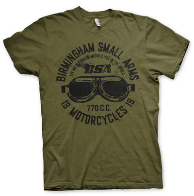 BSA - Birmingham Small Arms Goggles Mens T-Shirt (Olive)