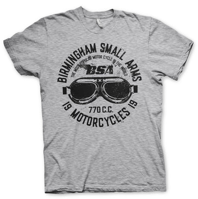BSA - Birmingham Small Arms Goggles Mens T-Shirt (Heather Grey)