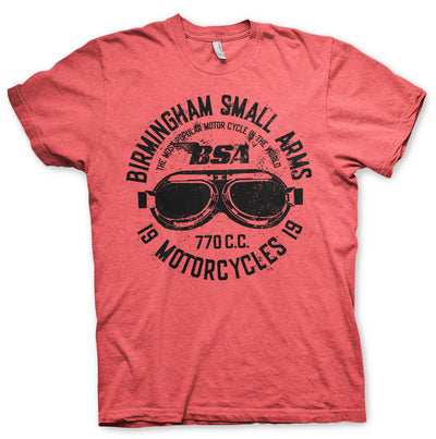 BSA - Birmingham Small Arms Goggles Mens T-Shirt (Red-Heather)