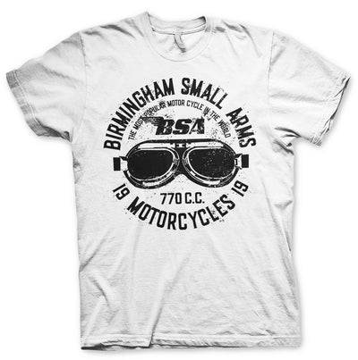 BSA - Birmingham Small Arms Goggles Mens T-Shirt (White)