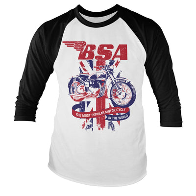 BSA - B.S.A. Union Jack Baseball Long Sleeve T-Shirt (White-Black)