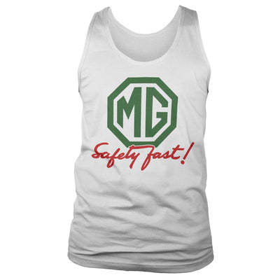 MG - M.G. Safely Fast Mens Tank Top Vest (White)