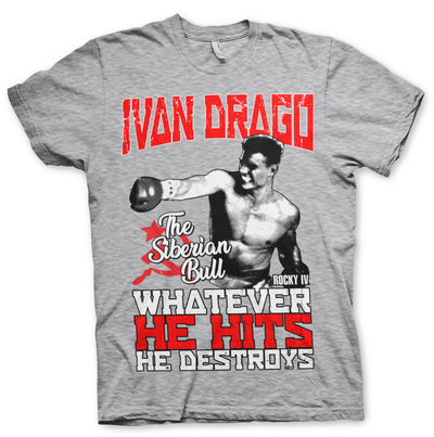 Rocky - Ivan Drago - The Siberian Bull Mens T-Shirt (Heather Grey)