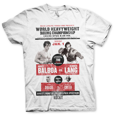 Rocky - World Heavyweight Poster Mens T-Shirt (White)