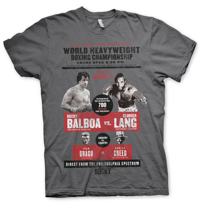 Rocky - World Heavyweight Poster Mens T-Shirt (Dark Grey)