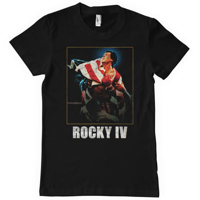 Rocky - IV Washed Cover Mens T-Shirt (Black)