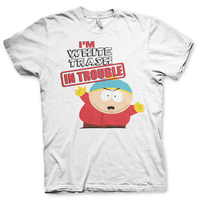 South Park - I'm White Trash In Trouble Big & Tall Mens T-Shirt (White)