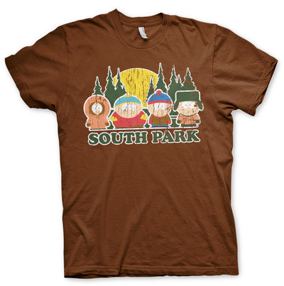 South Park - Distressed Mens T-Shirt (Brown)