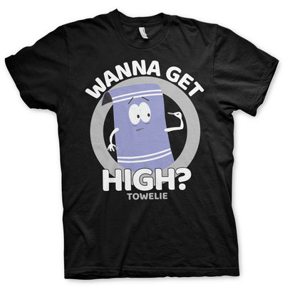 South Park - Towelie - Wanna Get High Mens T-Shirt (Black)