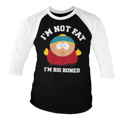South Park - I'm Not Fat I'm Big Boned Baseball 3/4 Sleeve T-Shirt (White-Black)