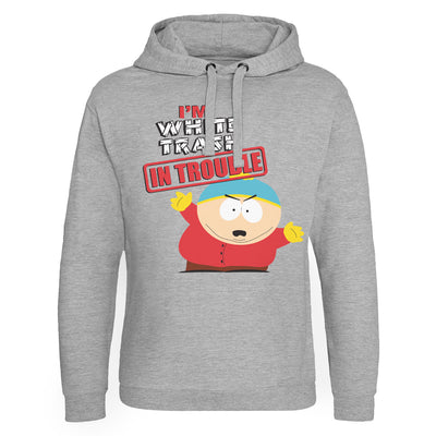 South Park - I'm White Trash In Trouble Epic Hoodie (Heather Grey)