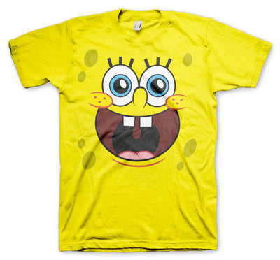 SpongeBob SquarePants - Sponge Bob Sponge Happy Face Mens T-Shirt (Yellow)
