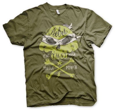 Teenage Mutant Ninja Turtles - TMNT - Rebel Turtle Power Mens T-Shirt (Olive)