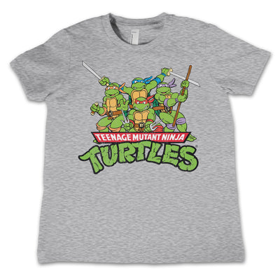 Teenage Mutant Ninja Turtles - Teeange Mutant Ninja Turtles Distressed Group Kids T-Shirt (Heather Grey)