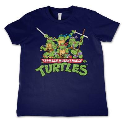 Teenage Mutant Ninja Turtles - Teeange Mutant Ninja Turtles Distressed Group Kids T-Shirt (Navy)