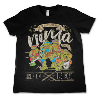 Teenage Mutant Ninja Turtles - TMNT - Bros On The Road Kids T-Shirt (Black)