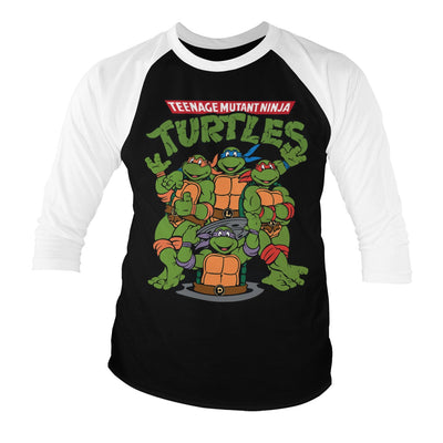 Teenage Mutant Ninja Turtles - Group Baseball 3/4 Sleeve T-Shirt (White-Black)