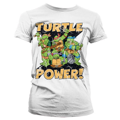 Teenage Mutant Ninja Turtles - TMNT - Turtle Power! Women T-Shirt (White)