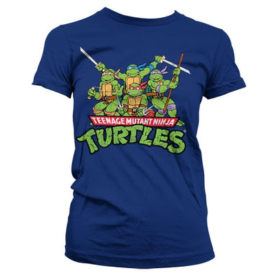 Teenage Mutant Ninja Turtles - TMNT - Distressed Group Women T-Shirt (Navy)