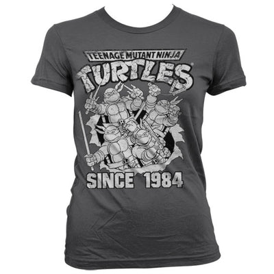 Teenage Mutant Ninja Turtles - TMNT - Distressed Since 1984 Women T-Shirt (Dark Grey)