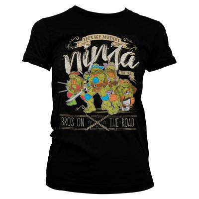 Teenage Mutant Ninja Turtles - TMNT - Bros On The Road Women T-Shirt (Black)