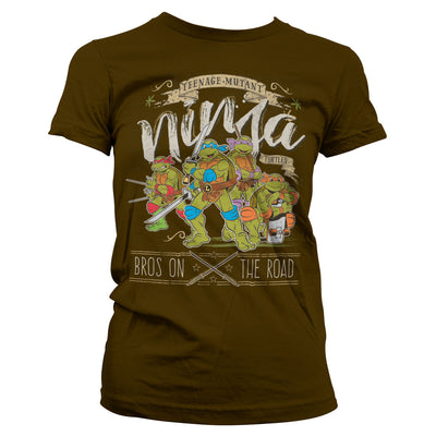 Teenage Mutant Ninja Turtles - TMNT - Bros On The Road Women T-Shirt (Brown)