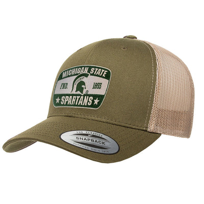 Michigan State University - Michigan State Spartans Premium Trucker Cap (Olive/Khaki)