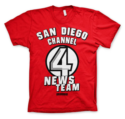 Anchorman - San Diego Channel 4 Mens T-Shirt (Red)
