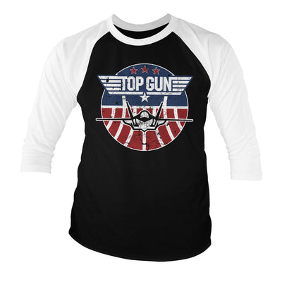 Top Gun - Tomcat Baseball 3/4 Sleeve T-Shirt (White-Black)