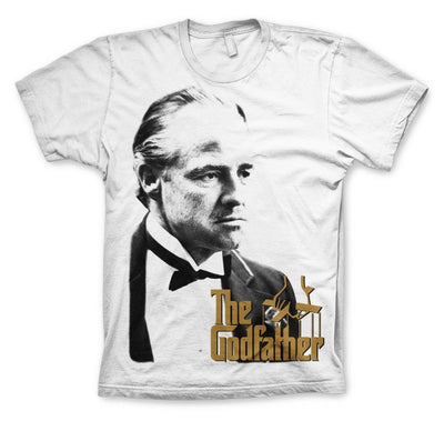 The Godfather - , Don With Gold Logo Mens T-Shirt (White)
