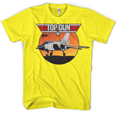 Top Gun - Sunset Fighter Mens T-Shirt (Yellow)