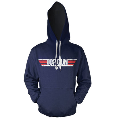 Top Gun - Distressed Logo Hoodie (Navy)