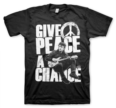 The Beatles - John Lennon - Give Peace A Chance Mens T-Shirt (Black)