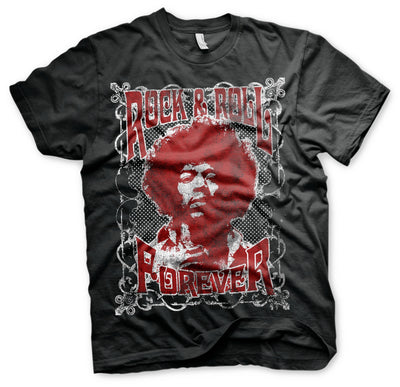Jimi Hendrix - Rock 'n Roll Forever Mens T-Shirt (Black)