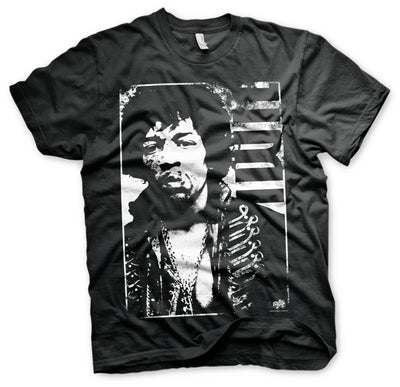 Jimi Hendrix - Distressed Mens T-Shirt (Black)