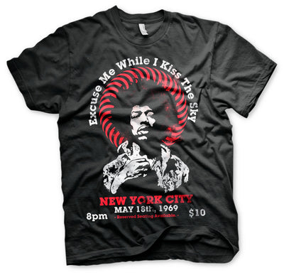 Jimi Hendrix - Live In New York Mens T-Shirt (Black)