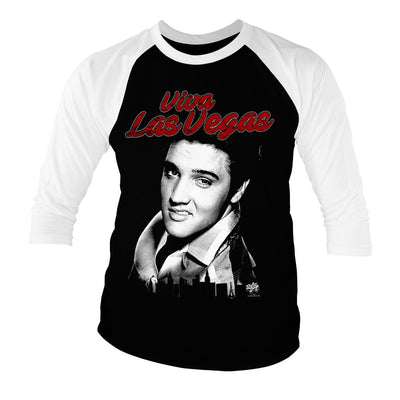 Elvis Presley - Elvis - Viva Las Vegas Baseball 3/4 Sleeve T-Shirt (Black)