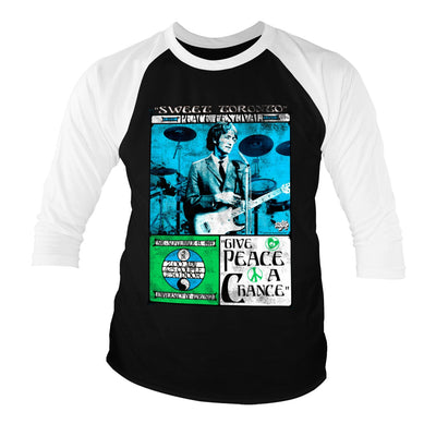 The Beatles - John Lennon - Toronto Peace Festival Baseball 3/4 Sleeve T-Shirt (White-Black)