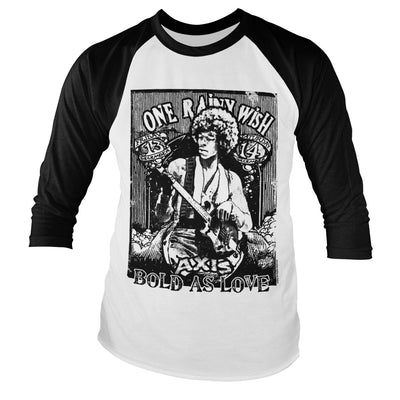 Jimi Hendrix - Bold As Love Baseball Long Sleeve T-Shirt (White-Black)